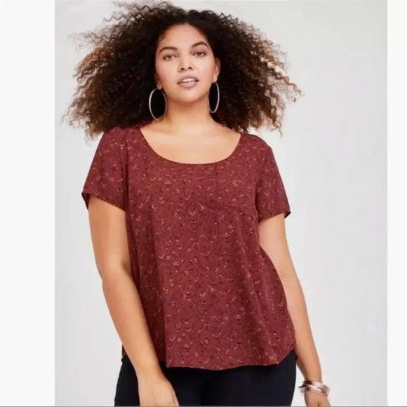 TORRID Abbey Georgette Button Back
Short Sleeve Blouse sizr 2X - Picture 1 of 5